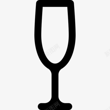 香槟杯餐具2线性图标图标