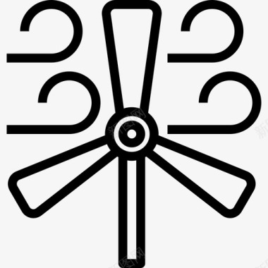 风力涡轮机电能5线性图标图标