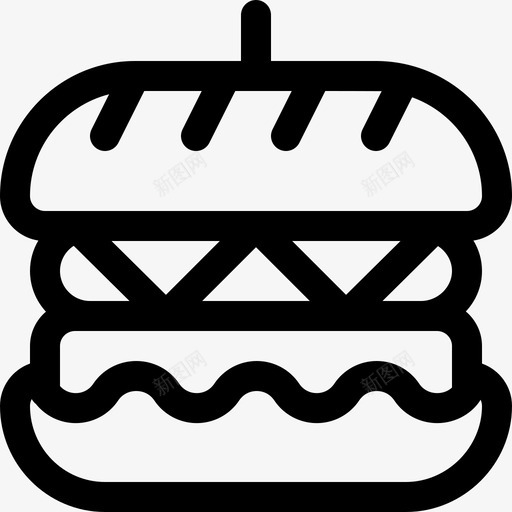 汉堡面包店113直系图标svg_新图网 https://ixintu.com 汉堡 直系 面包店