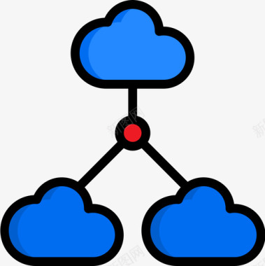 云计算数据和网络管理4线性颜色图标图标