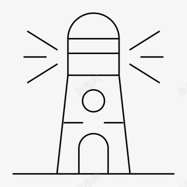 灯塔建筑导航图标图标