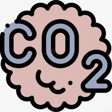 二氧化碳污染31线性颜色图标图标