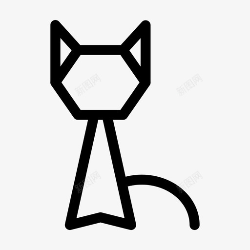 猫动物折纸图标svg_新图网 https://ixintu.com 动物 宠物 尾巴 折纸