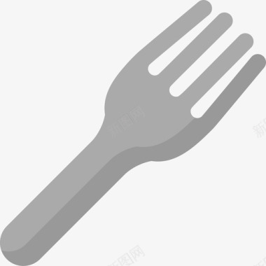 叉子餐具3扁平图标图标