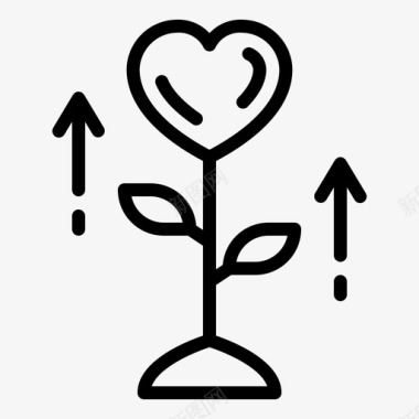 成长爱心植物图标图标