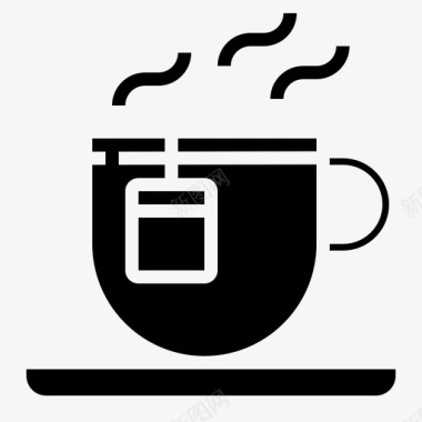 茶杯咖啡厅104固体图标图标