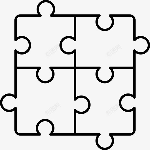 益智教育游戏图标svg_新图网 https://ixintu.com 图标 学校 拼图 教育 游戏 益智 线图 解决方案