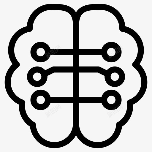 人工智能大脑神经网络图标svg_新图网 https://ixintu.com 人工智能 大脑 学习 机器 神经网络