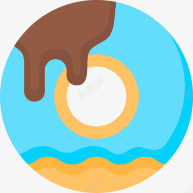 甜甜圈快餐70扁平图标图标