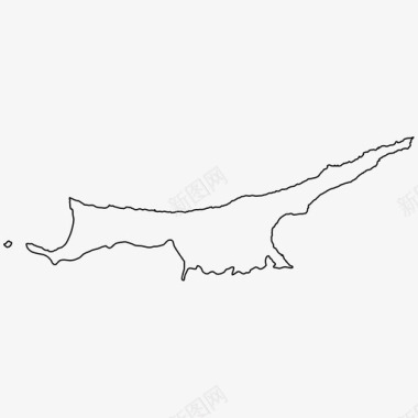 北塞浦路斯边界国家图标图标
