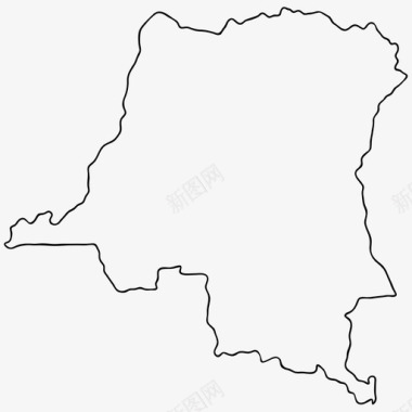 刚果民主共和国边界国家图标图标