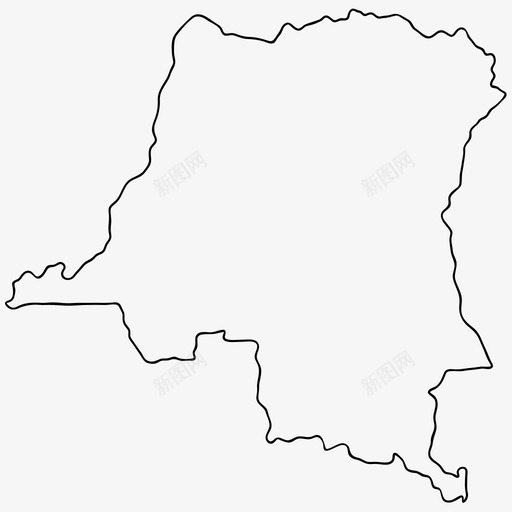 刚果民主共和国边界国家图标svg_新图网 https://ixintu.com 世界 世界各国 共和国 刚果 国家 大纲 民主 边界