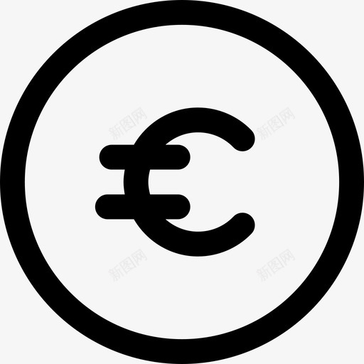 欧元货币70直系图标svg_新图网 https://ixintu.com 欧元 直系 货币