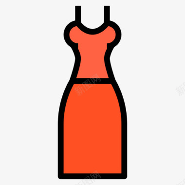 连衣裙衣服123线性颜色图标图标