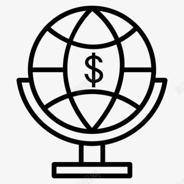 全球金融美元符号经济图标图标