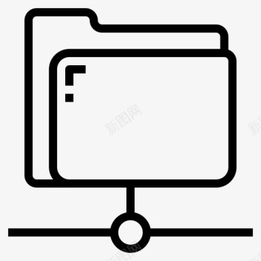 共享文件夹和文档5线性图标图标