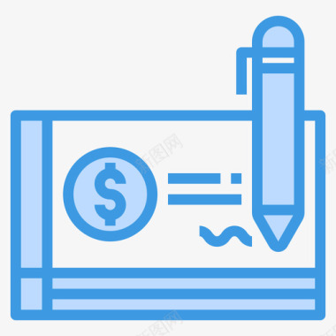 支票账单和付款5蓝色图标图标