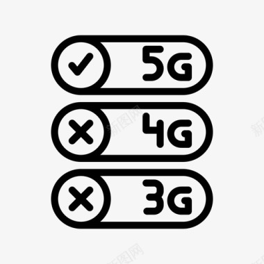 选项5g1线性图标图标