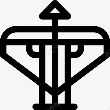 十字弓中世纪48直纹图标图标