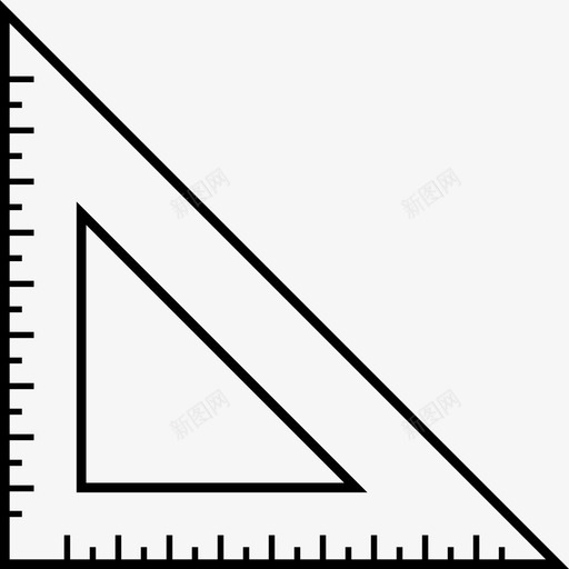 尺子几何测量器图标svg_新图网 https://ixintu.com 几何 办公室 学校 尺子 正方形 测量 设置 量器