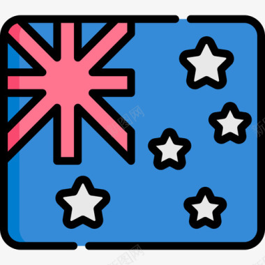 澳大利亚国旗澳大利亚第二天线形颜色图标图标