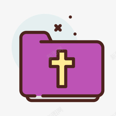 基督教文件和文件夹3线颜色图标图标