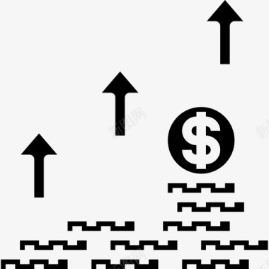 增长商业动机9坚实图标图标