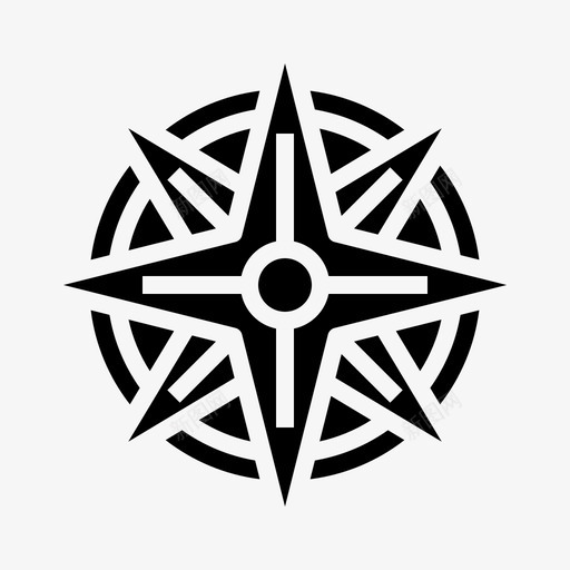 Windrose导航和地图24填充图标svg_新图网 https://ixintu.com 地图 填充 导航