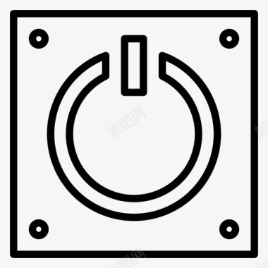 电源按钮硬件41线性图标图标