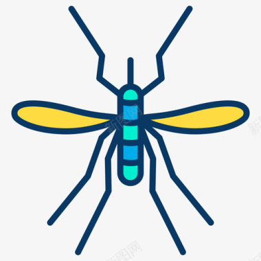 蚊子昆虫35线状颜色图标图标