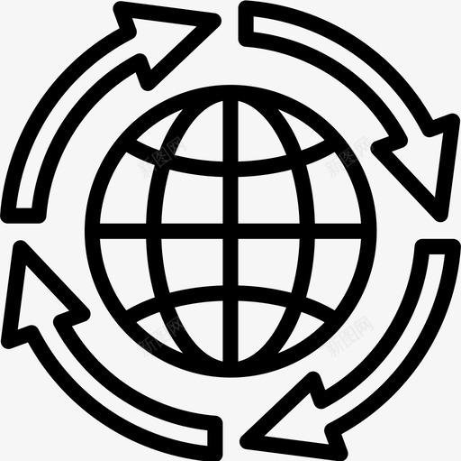 全球搜索引擎优化和商业1线性图标svg_新图网 https://ixintu.com 优化 全球 商业 搜索引擎 线性