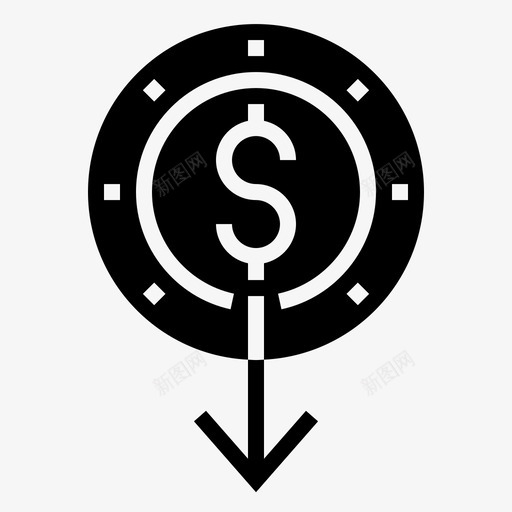 折旧减少财务图标svg_新图网 https://ixintu.com 会计 减少 字形 折旧 财务 货币