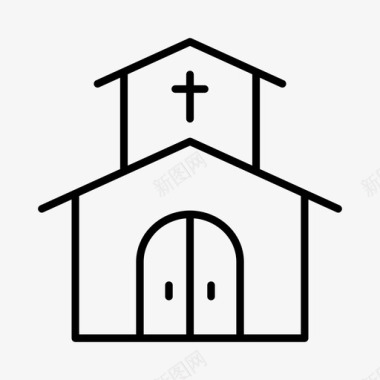 教堂小教堂信仰图标图标