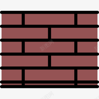 砖墙建筑商2颜色图标图标