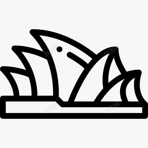 悉尼歌剧院地标和纪念碑18座直线型图标svg_新图网 https://ixintu.com 18座 地标 悉尼 歌剧院 直线 纪念碑 线型