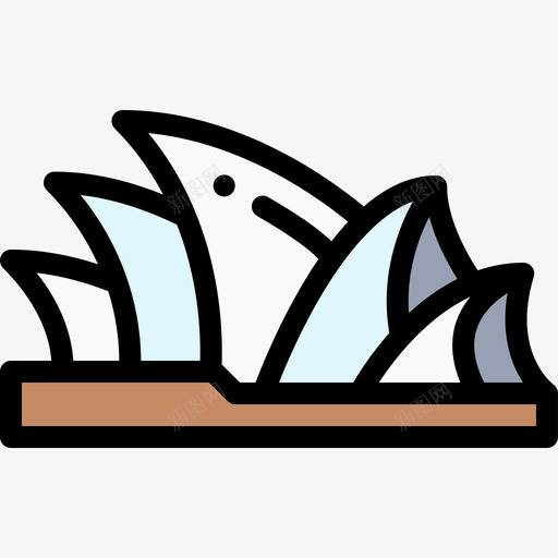悉尼歌剧院地标和纪念碑19线性颜色图标svg_新图网 https://ixintu.com 地标 悉尼 歌剧院 纪念碑 线性 颜色