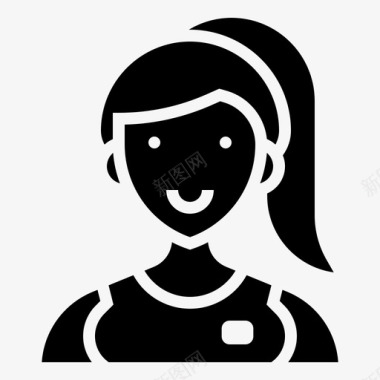 助理职业女性2字形图标图标