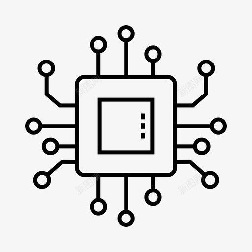 cpu电子微芯片图标svg_新图网 https://ixintu.com cpu 处理器 电子 芯片