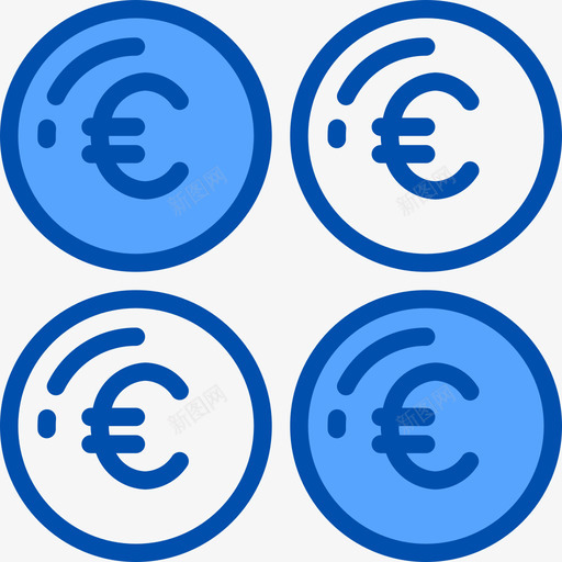 欧元货币基金3蓝色图标svg_新图网 https://ixintu.com 基金 欧元 蓝色 货币