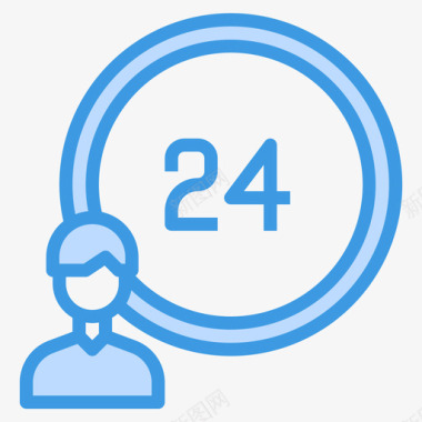 24小时联系和留言5蓝色图标图标