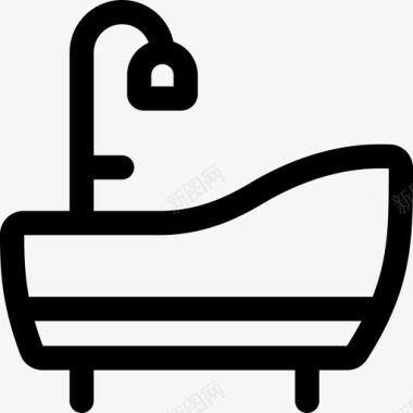 浴缸健康15线性图标图标