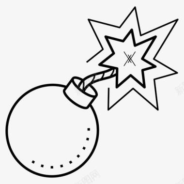 卡通炸弹轰炸机爆炸图标图标