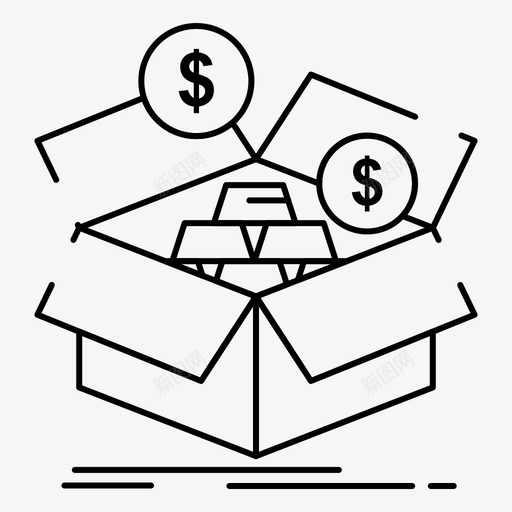 节省盒子预算图标svg_新图网 https://ixintu.com 增长 收集 月收 界面 盒子 网络 节省 钱包 预算