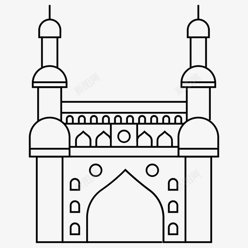 查米纳尔查米纳尔印度城市图标svg_新图网 https://ixintu.com 印度 城市 收藏 米纳尔 纪念碑 线路