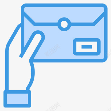 信封联系人和留言5蓝色图标图标