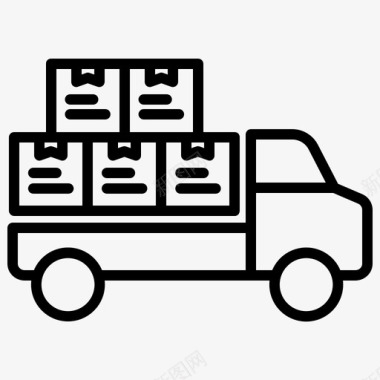 送货车皮卡车运输图标图标