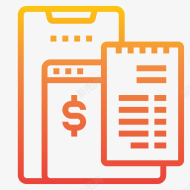 在线支付账单和支付2梯度图标图标