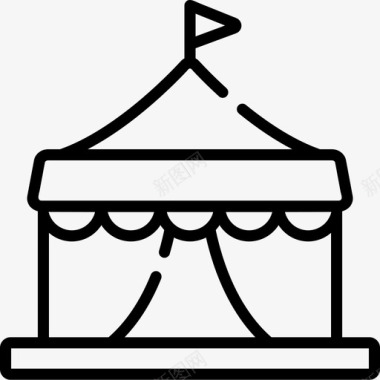 马戏团帐篷游乐园47直线型图标图标