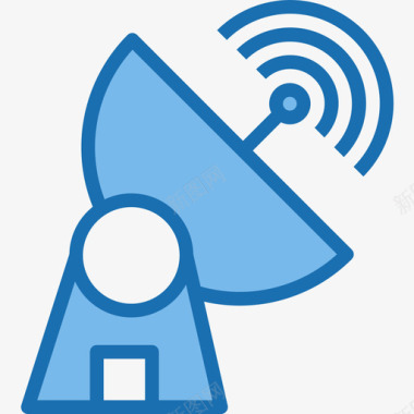 卫星通信3蓝色图标图标