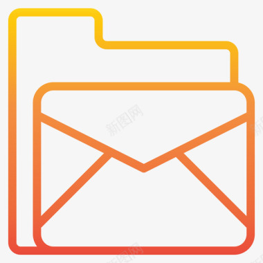 电子邮件文件夹和文档7渐变图标图标